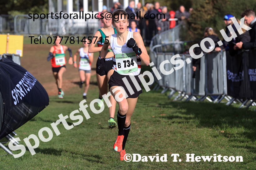 Girls Under-15s 2025 National Cross Country Relays, Berry Hill Park, Mansfield. Photo: David T. Hewitson/Sports for All Pics